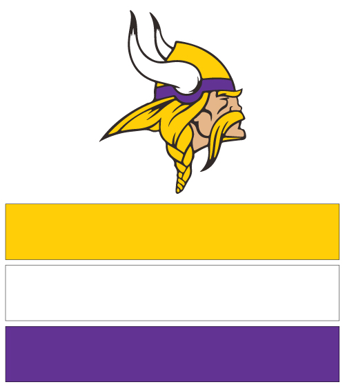 NFL Team Colors - Minnesota Vikings - Purple, Gold & White