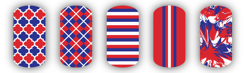 Red, White & Royal Blue Nail Art Designs