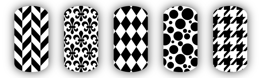 black & white nail art desigs
