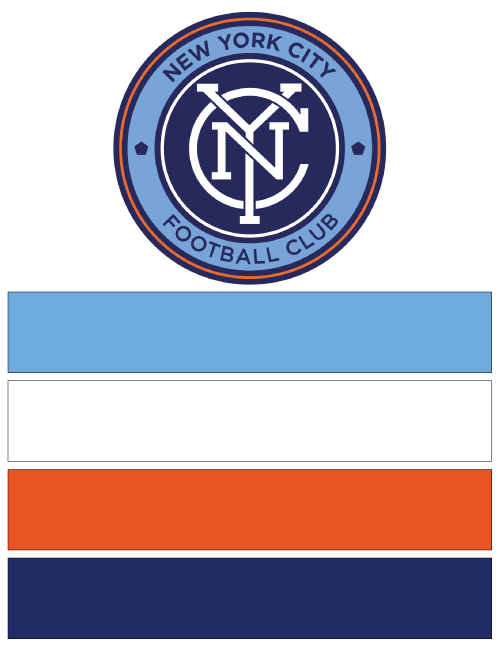MLS Soccer New York City FC team colors