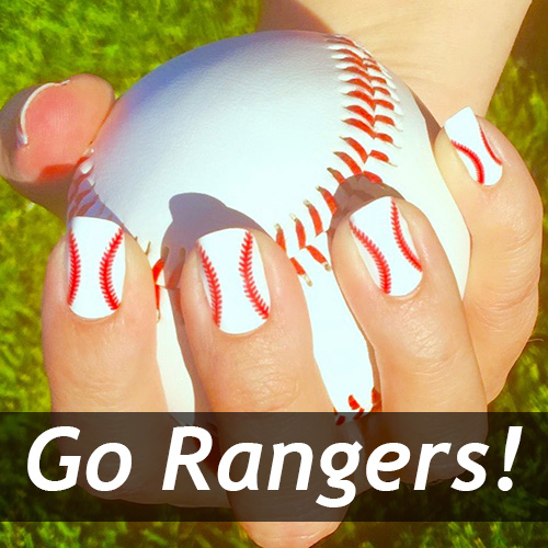 Texas Rangers Baseball Nails