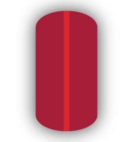 All Crimson Red nail wrap with a Red vertical stripe up the center.