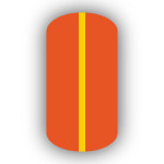 Dark Orange Nail Wrap with Gold Vertical Stripe