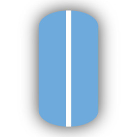 Light Blue with White Vertical Stripe Nail Wraps