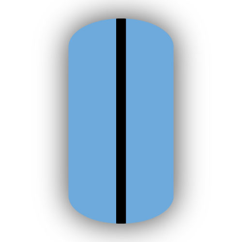 Light Blue Nail Wrap with Black Vertical Stripe