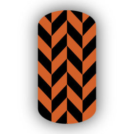 Black & Burnt Orange Nail Art Designs