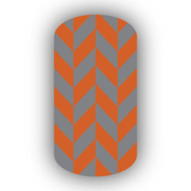 Dark Gray & Burnt Orange Nail Art Designs