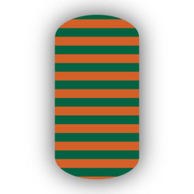 Burnt Orange & Forest Green Nail Art Designs