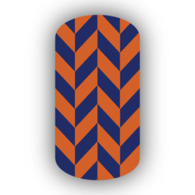 Navy Blue & Burnt Orange Nail Art Designs