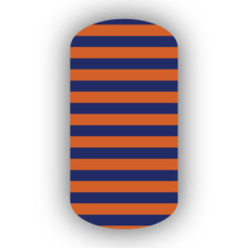 Burnt Orange & Navy Blue Nail Art Designs