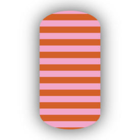 Burnt Orange & Pink Nail Art Designs
