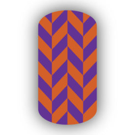 Purple & Burnt Orange Nail Art Designs