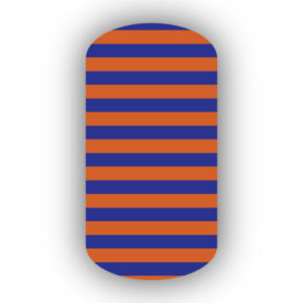 Burnt Orange & Royal Blue Nail Art Designs