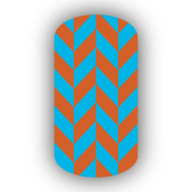 Teal & Burnt Orange Nail Art Designs