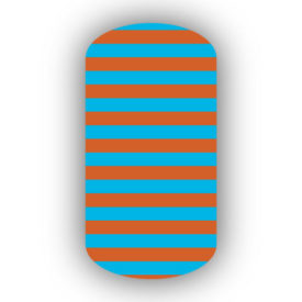 Burnt Orange & Teal Nail Art Designs