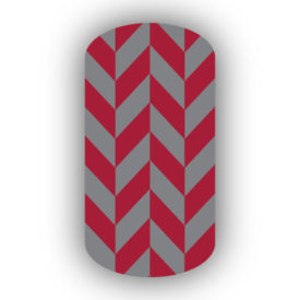 Dark Gray & Crimson Nail Art Designs