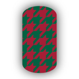 Crimson & Forest Green Nail Art Designs