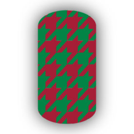 Crimson & Kelly Green Nail Art Designs
