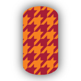 Crimson & Light Orange Nail Art Designs