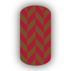 Mocha & Crimson Nail Art Designs