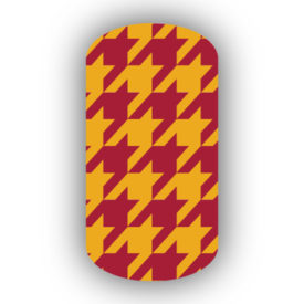 Crimson & Mustard Yellow Nail Art Designs