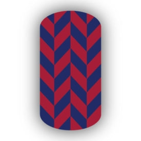 Navy Blue & Crimson Nail Art Designs