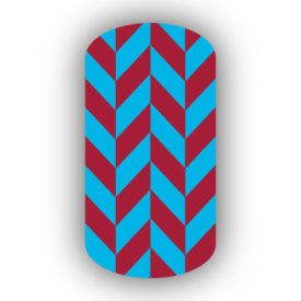 Teal & Crimson Nail Art Designs