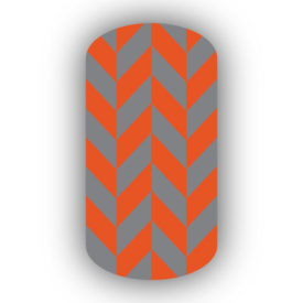 Dark Gray & Dark Orange Nail Art Designs
