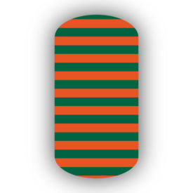 Dark Orange & Forest Green Nail Art Designs