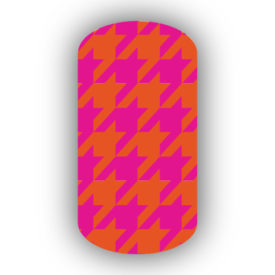 Hot Pink & Dark Orange Nail Art Designs