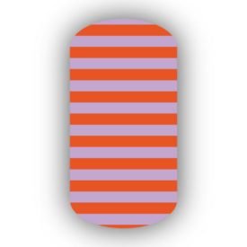 Dark Orange & Lavender Nail Art Designs
