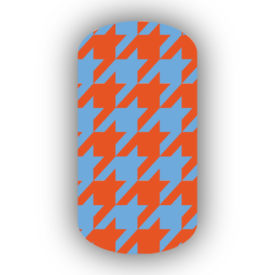 Light Blue & Dark Orange Nail Art Designs