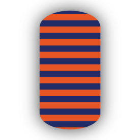 Dark Orange & Navy Blue Nail Art Designs