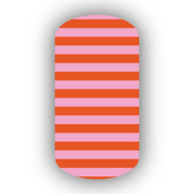 Dark Orange & Pink Nail Art Designs