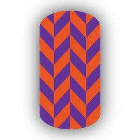 Purple & Dark Orange Nail Art Designs