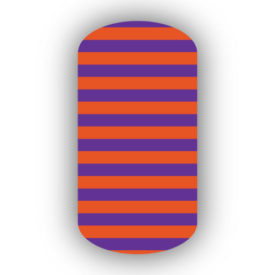 Dark Orange & Purple Nail Art Designs