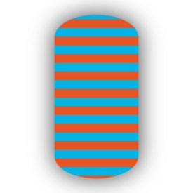 Dark Orange & Teal Nail Art Designs