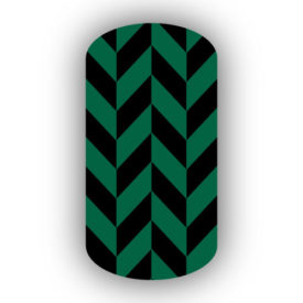 Black & Forest Green Nail Art Designs