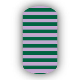 Lavender & Forest Green Nail Art Designs