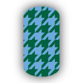 Light Blue & Forest Green Nail Art Designs