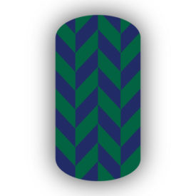 Navy Blue & Forest Green Nail Art Designs