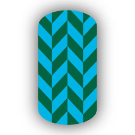 Teal & Forest Green Nail Art Designs