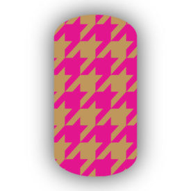 Hot Pink & Caramel Nail Art Designs