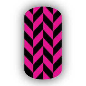 Black & Hot Pink Nail Art Designs