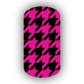 Hot Pink & Black Nail Art Designs