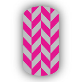 Silver & Hot Pink Nail Art Designs