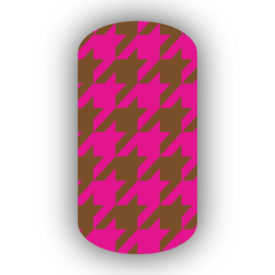 Hot Pink & Mocha Nail Art Designs