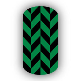 Kelly Green & Black Nail Art Designs