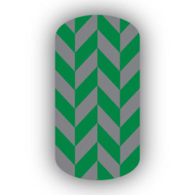 Kelly Green & Dark Gray Nail Art Designs