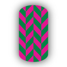 Kelly Green & Hot Pink Nail Art Designs